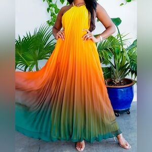 Ombre Halter Maxi Dress